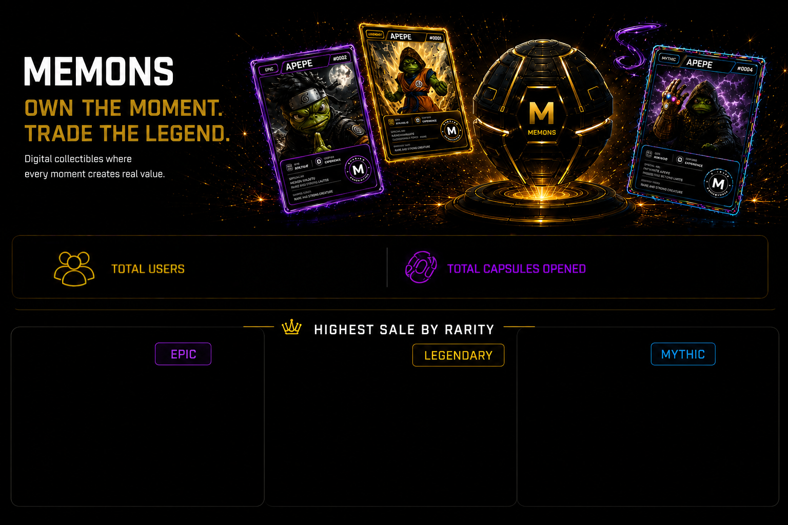 MEMONS — own the moment, trade the legend